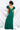 Emerald Green Ruffle Shoulder Gown Dress Womens Clothing