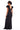 Onyx Black Ruffle Shoulder Gown Dress