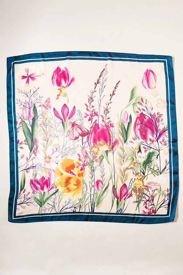 Tulips Garden Square Printed Scarf accessory for women