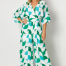 Green and blue Abstract Print Jumpsuit for womens special occasions.