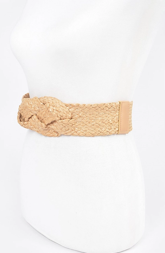 Braided Straw Elastic Belt Accessories for Women
