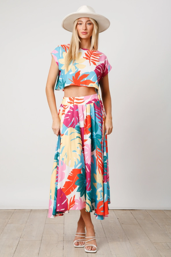 Tropical Print Skirt Set for vacation or brunch