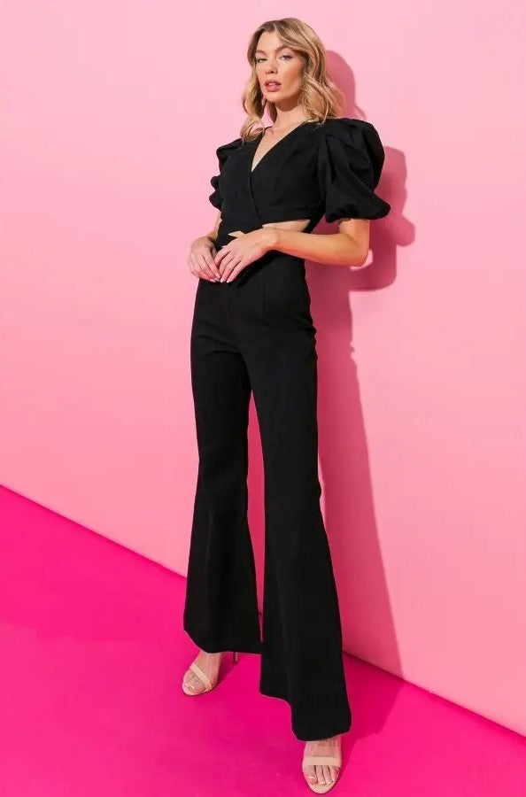 Cut Out Stretch Denim Jumpsuit Weezie D.