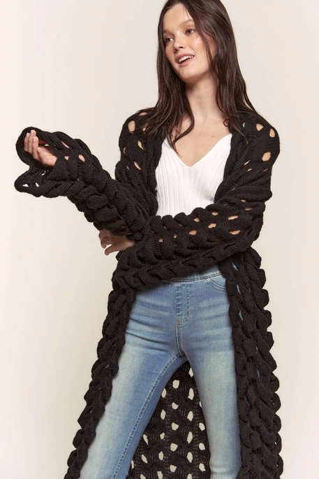Women's loop knit cardigan best sale