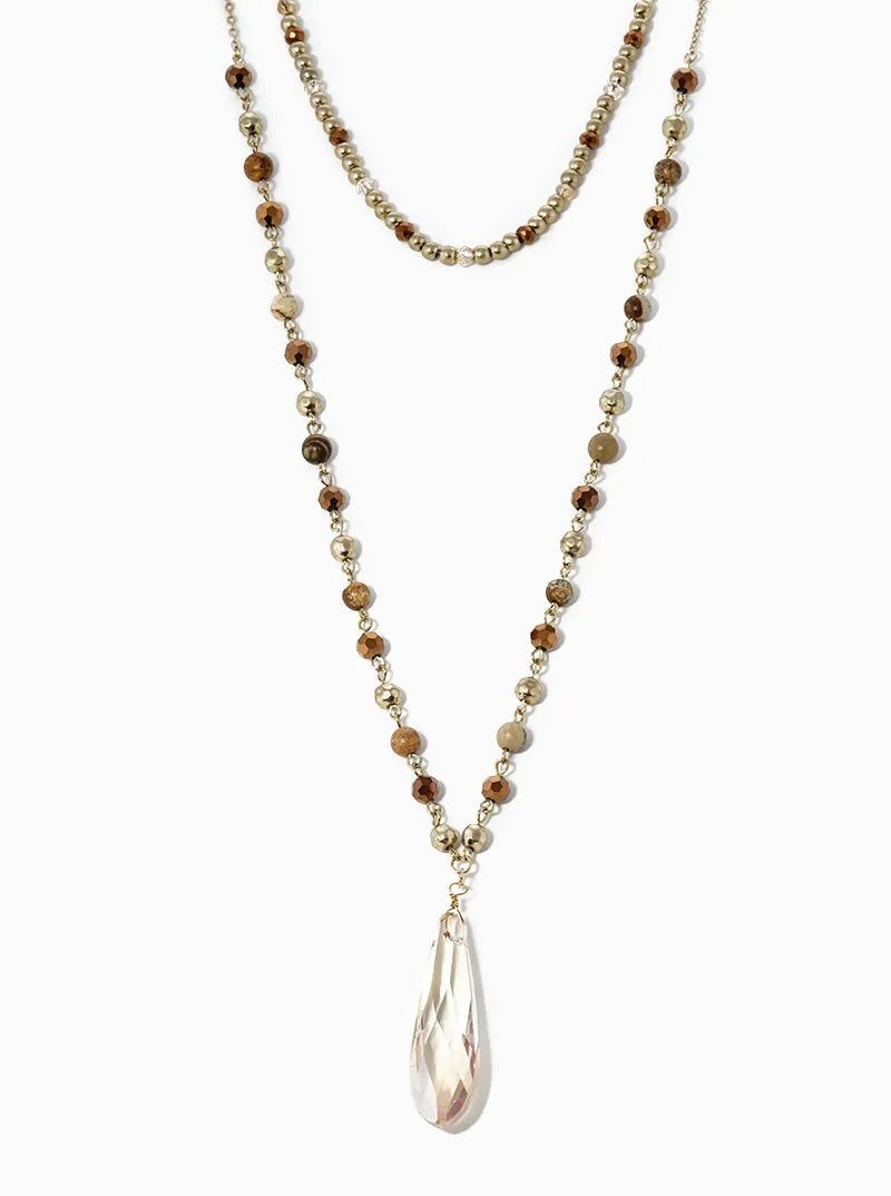 Teardrop Long Pendant Necklace layered womens jewelry
