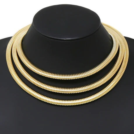 Triple Strand Layered Gold Necklace womens jewelry and accessories