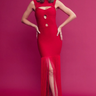 Bandage Fringe red Dress stretch womens clothing store on sale
