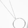 Silver Circle Pendant Long Necklace