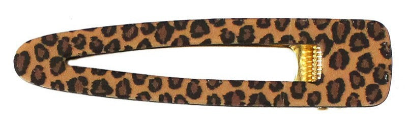 Faux Leather Leopard Print Hair Clip