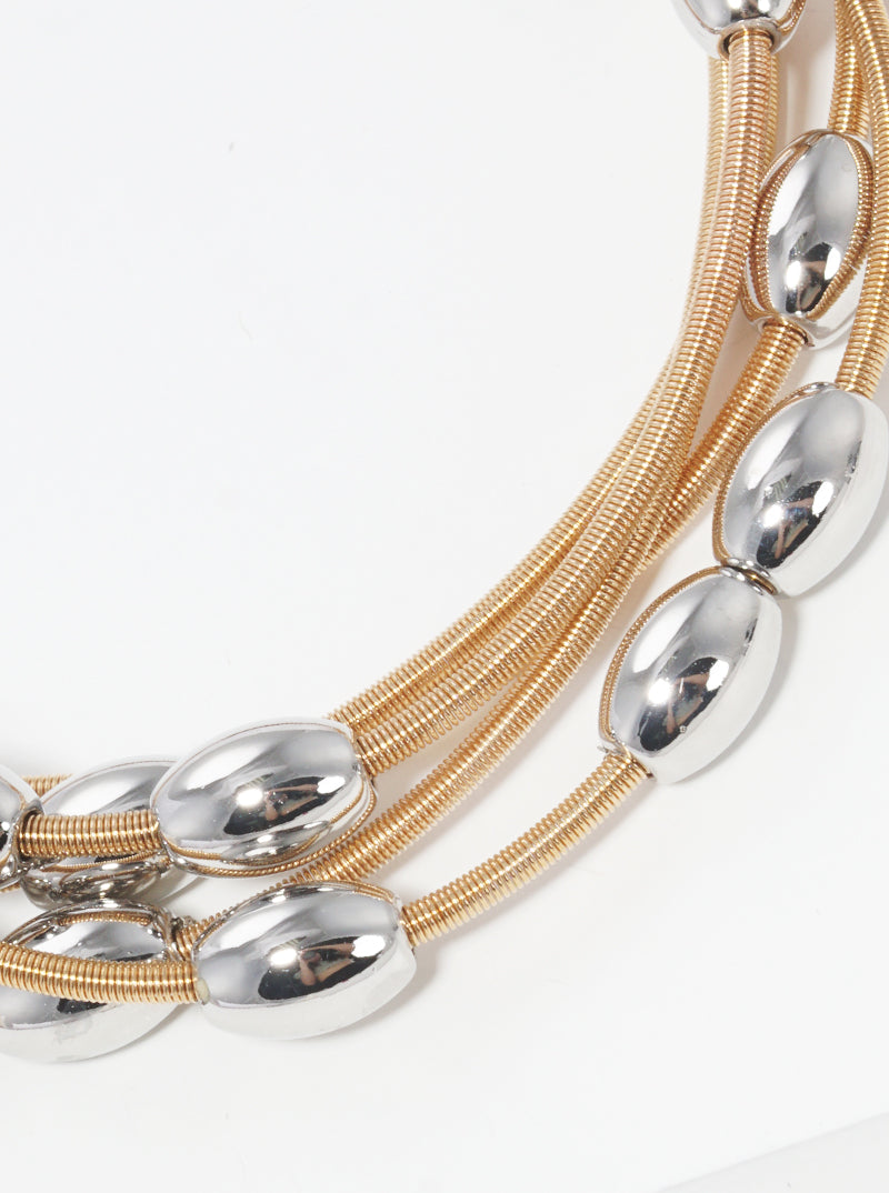 Gold Beaded Stretch Bracelet Set