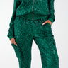 Emerald Green Sequin Jogger Cargo Set Womens Clothing