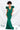 Emerald Green Ruffle Shoulder Gown Dress Womens Clothing