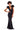 Onyx Black Ruffle Shoulder Gown Dress