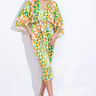 Shapes Galore Printed Satin Dress for summer special occasions in lime green
