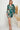 Long Sleeve Satin Forest Green Floral Printed Mini Wrap Dress 