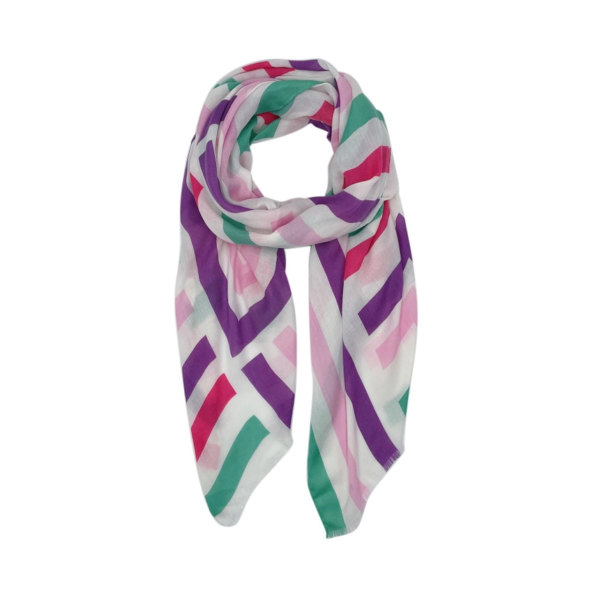 Lined Up Allover Print Scarf Accessories for Women