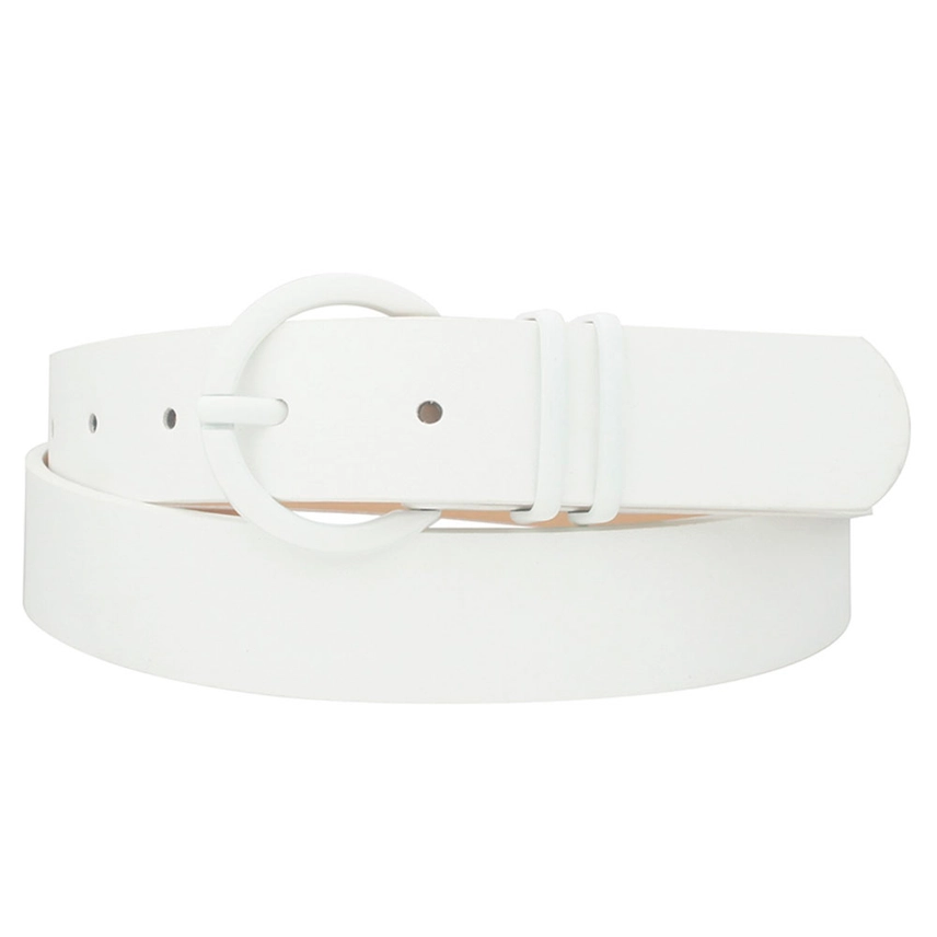 White On White Coated Belt Womens Accessories 