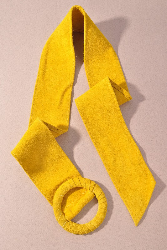 Yellow Suede Buckle Belt
