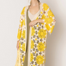 Yellow Flower Crochet Midi Cardigan for Women