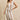 Beige white rib knit midi skirt set front view