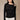 Black cutout long sleeve top with gold shoulder hardware front view