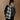 Blue and cream gingham oversized sherpa winter scarf wrapped around neck and draped over gray sweater