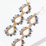 Blue Glass Bead Dangling Earrings womens jewelry