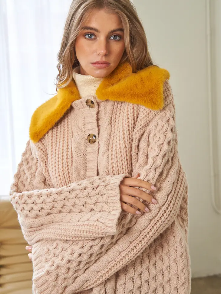 Ladies chunky knit sales cardigan