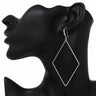 Rhombus Silver Drop Earrings womens accessories