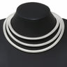 Triple Strand Layered Silver Necklace womens clothing and accessories