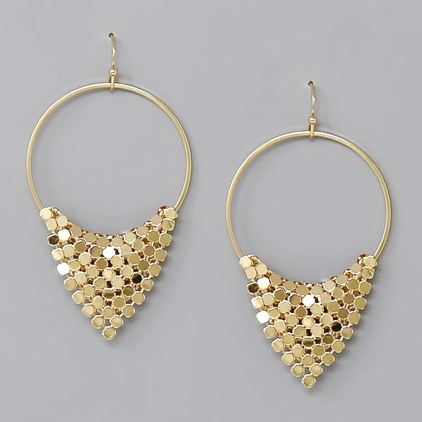 Gold Mesh Drop Earrings womens accessories women jewelry earrings