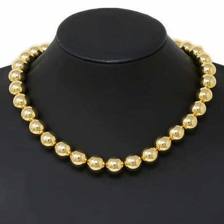 Ball Beaded Gold Necklace womens accessories and jewelry.
