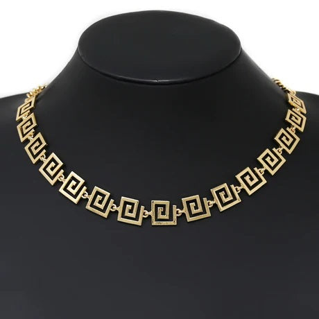 Greek Pattern Gold Necklace womens accessories and jewelry