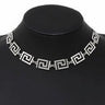 Greek Pattern Silver Necklace womens accessories and jewelry.