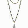 Teardrop Long Pendant Necklace crystals and glass beads womens jewelry