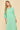 Mint textured cotton button down shirt dress front view
