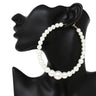 Pearl Oversized Hoop Earrings Womens Jewelry