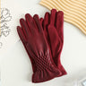 Faux Leather Smocked Gloves
