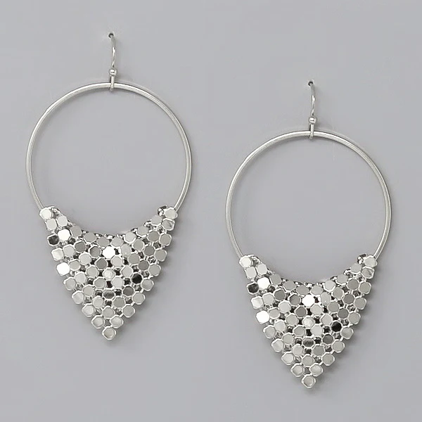 Silver Mesh Drop Earrings womens jewelry accessories