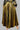 Solid gold pleated maxi skirt front view