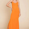 Weezie D. Sunkist Orange Tank Cami Sundress Dress is stretch knit and great for casual dress days for the summer season. Cute for brunch dress or wear to a picnic or park. Available up to size X-Large. 