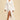 White satin balloon sleeve maxi gown front view