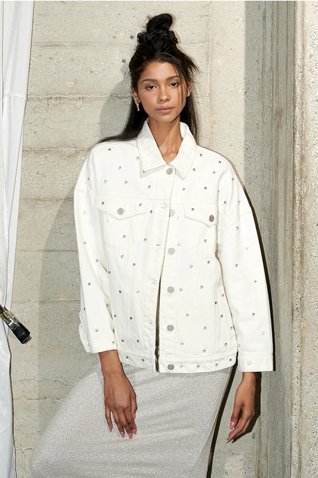 Rhinestone Sparkle Denim Jacket for women