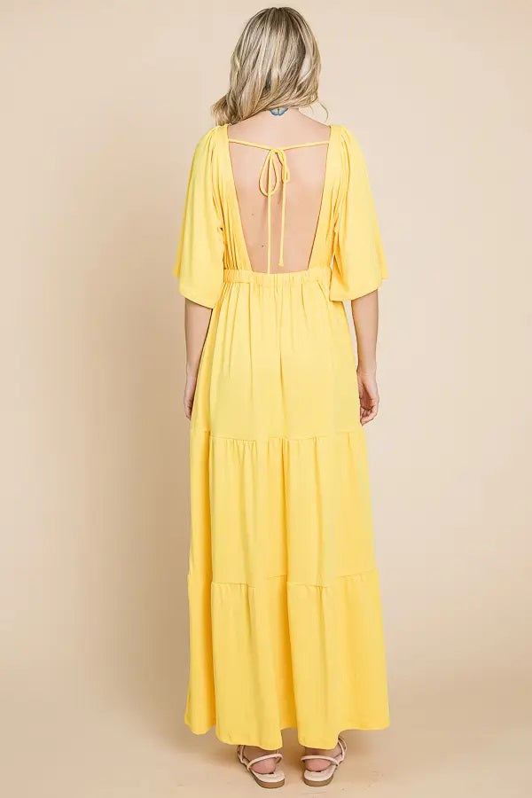 Weezie D. Lemon Yellow Maxi Sundress is a comfy stretch knit to wear on those cute and casual days. Rock our sundress to casual event outings. Lemon yellow is a great color for summer dresses. Slay the day ladies!