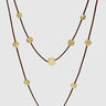 Faux Leathered and Beaded Layered Necklace