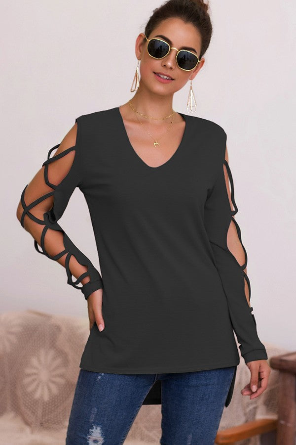 Cut It Out & Cozy Long Sleeve Top