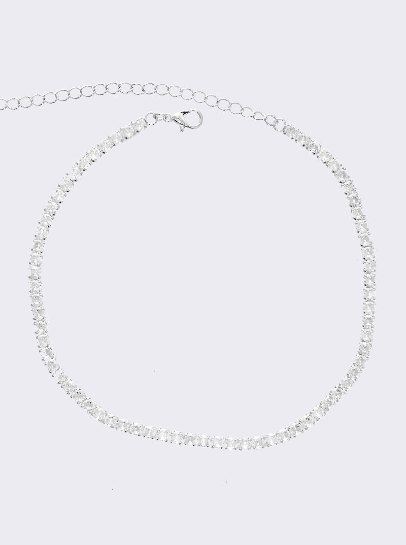 Cubic Zirconia Tennis Choker Necklace