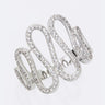 Swirl CZ Rhodium Silver Ring