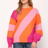 Trio Color Block Knit Sweater