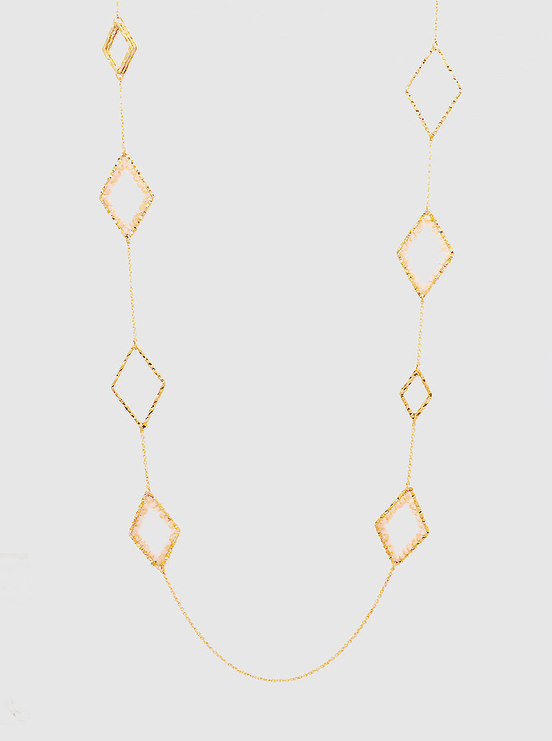Beaded Rhombus Shape Necklace